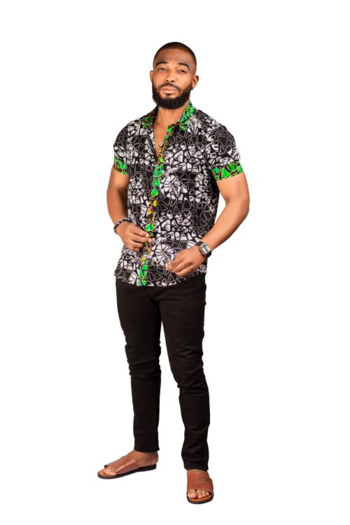 Dare Men`s  African Print Shirt, Men’s Casual Short Sleeve Shirt, Button Down Shirt .