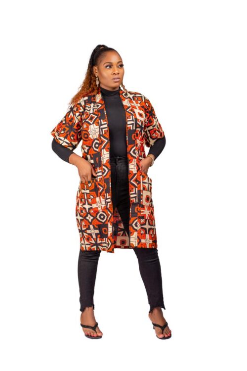 Ankara Kimono Dress, African kimono jacket