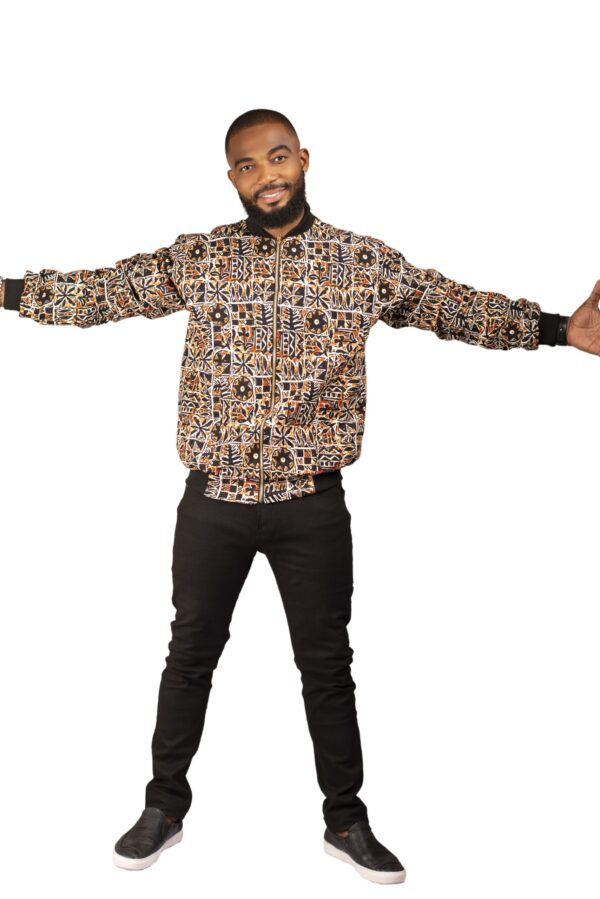 Men`s African Print Reversible Bomber Jacket