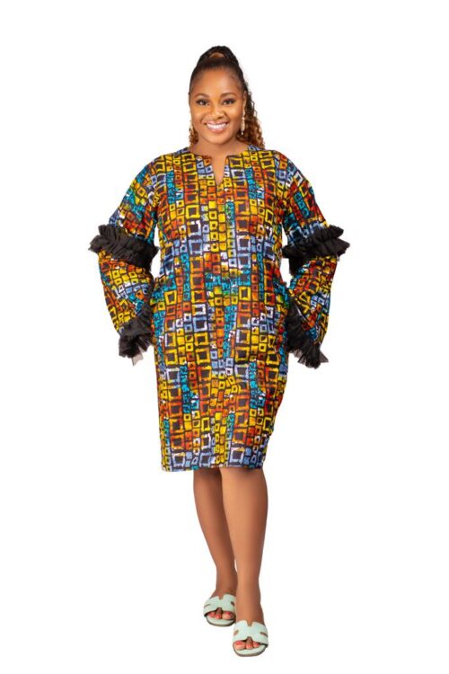 Ankara Shift Dress, Short Ankara Dress- Tayo